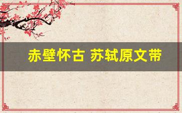 赤壁怀古 苏轼原文带拼音_满江红带拼音一句一行